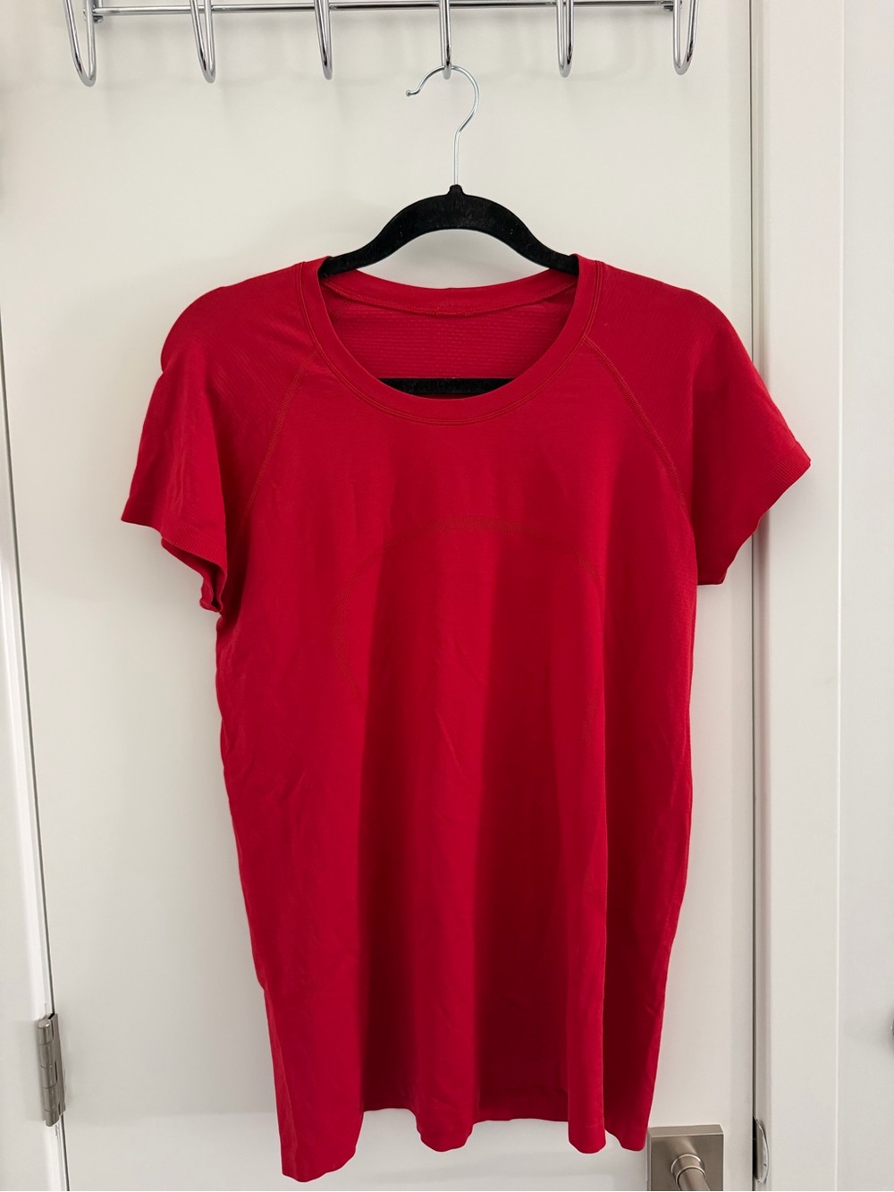 Red Women's Short Sleeve Crewneck Top